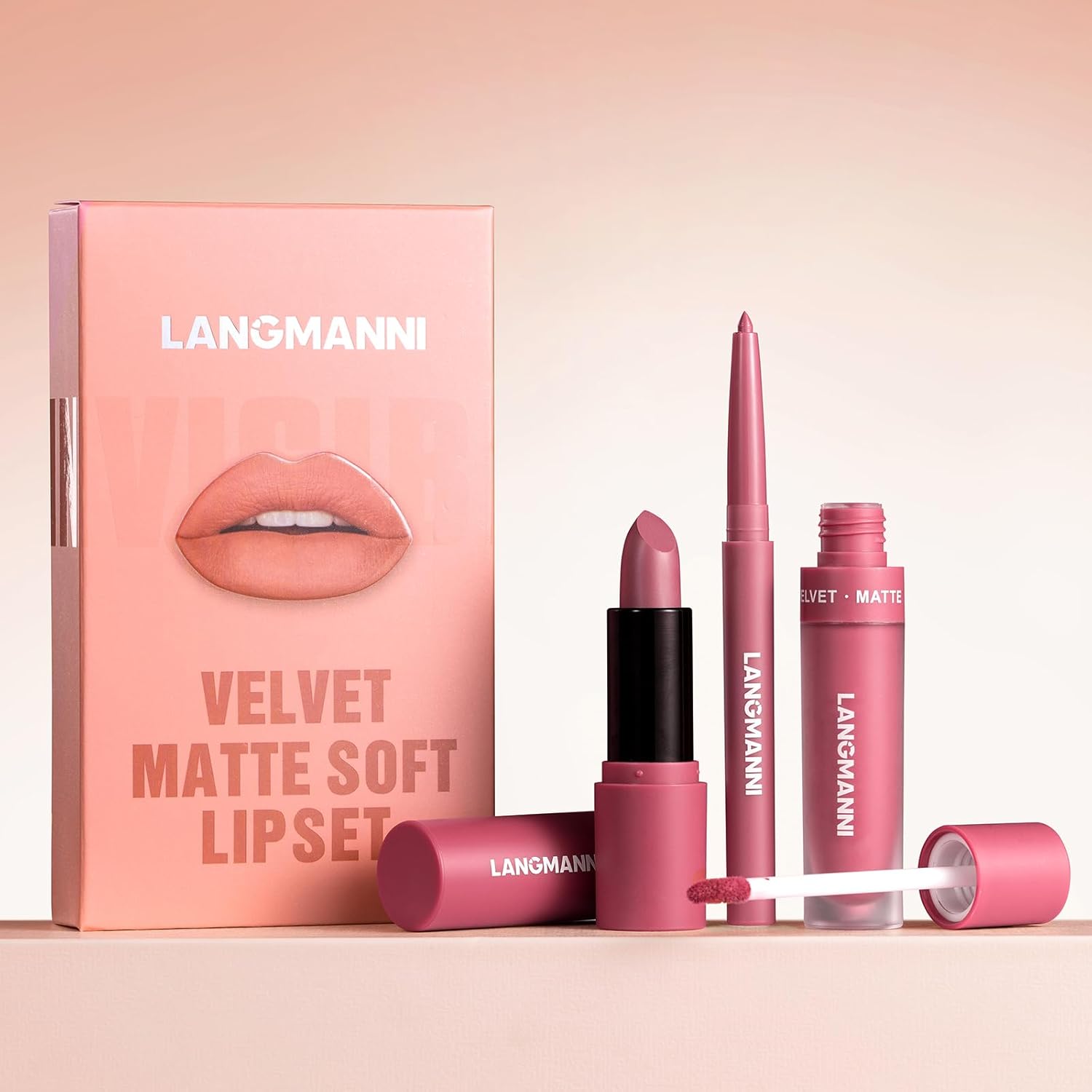 LANGMANNI 3 in 1 Matte Velvet Lip set