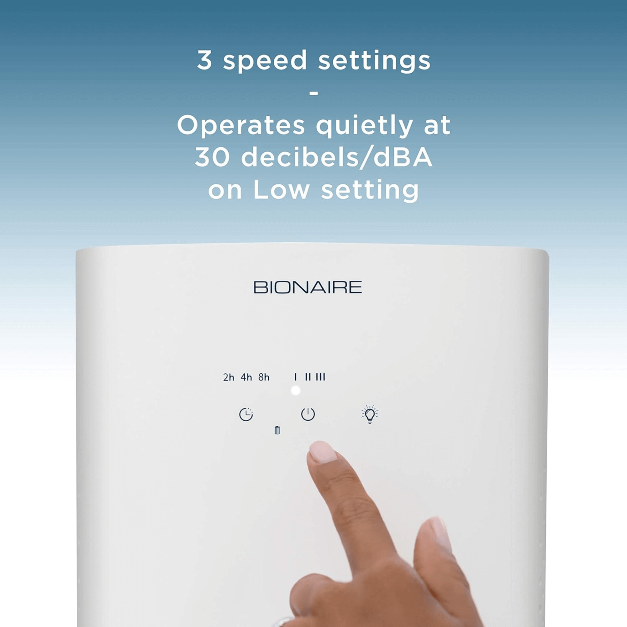 Bionaire True HEPA 360-Degree Touch-Control Air Purifier for Medium Size Rooms