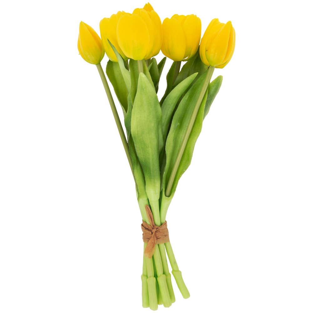 12.5" FRESH PICKED YELLOW FAUX TULIP BUNDLE