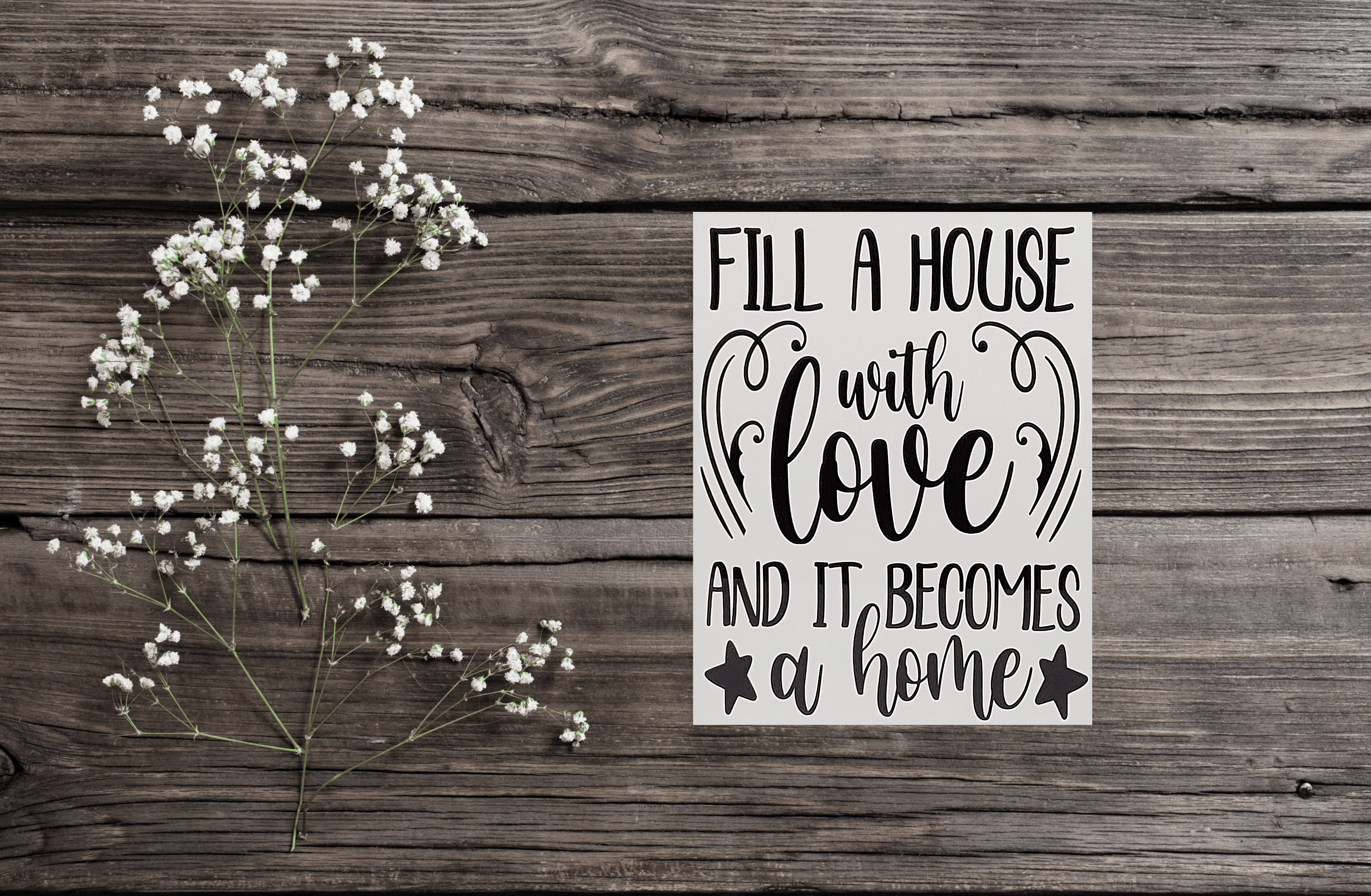 Fill a House with Love and it becomes a Home Aluminum Sign 8x10