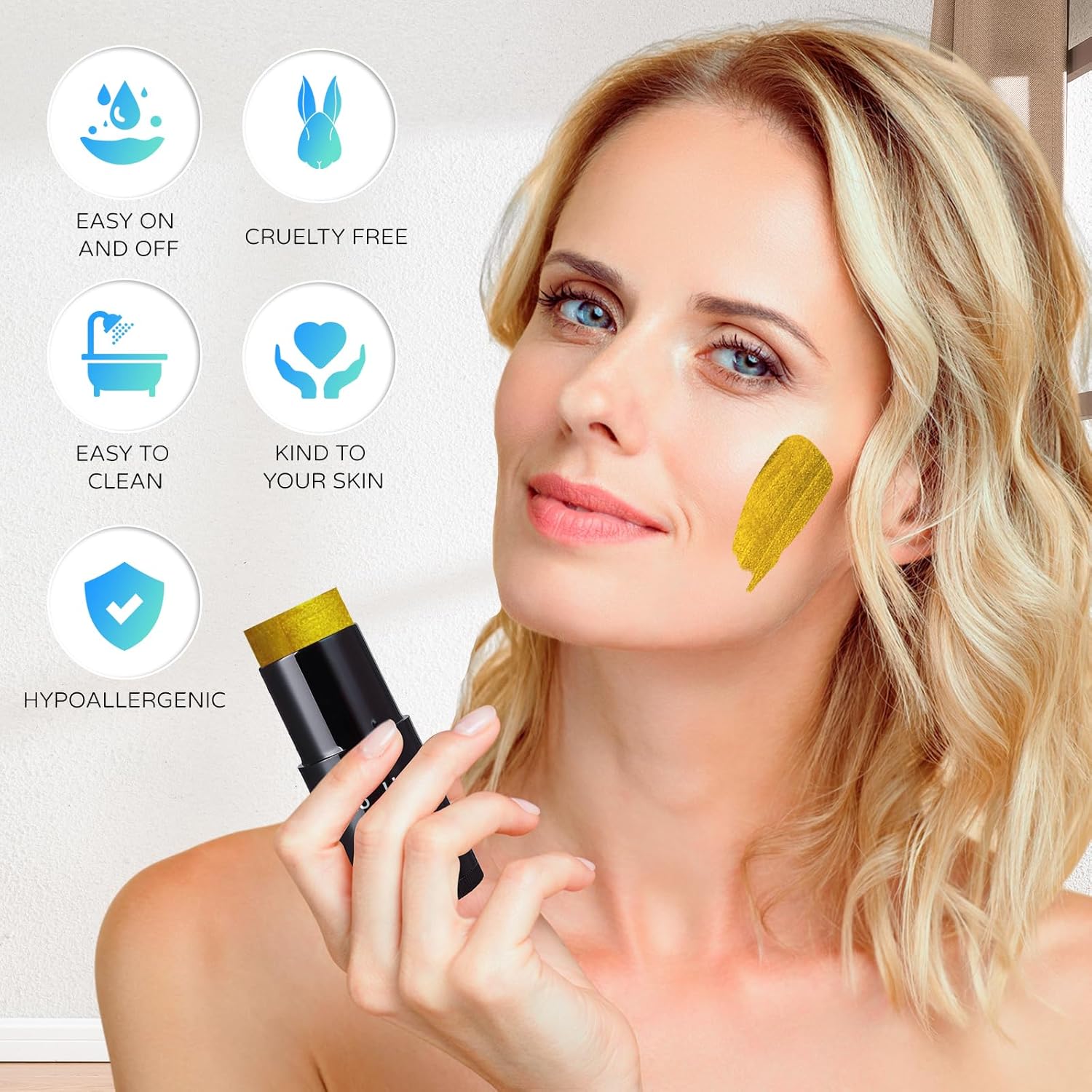 GO HO Yellow Face Body Paint Stick