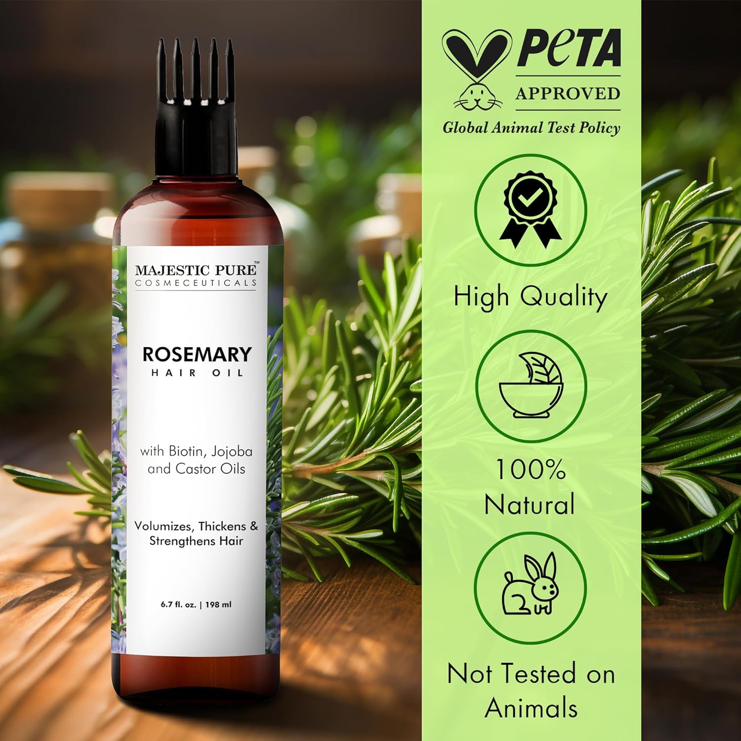 MAJESTIC PURE 100% Pure Rosemary Oil For Hair Growth