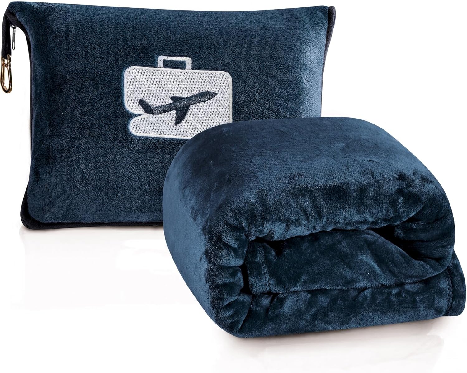 Comfort Fly Travel Blanket & Pillow – 2-in-1 Micro Plush Airplane Blanket with Carry Case (40" x 70")