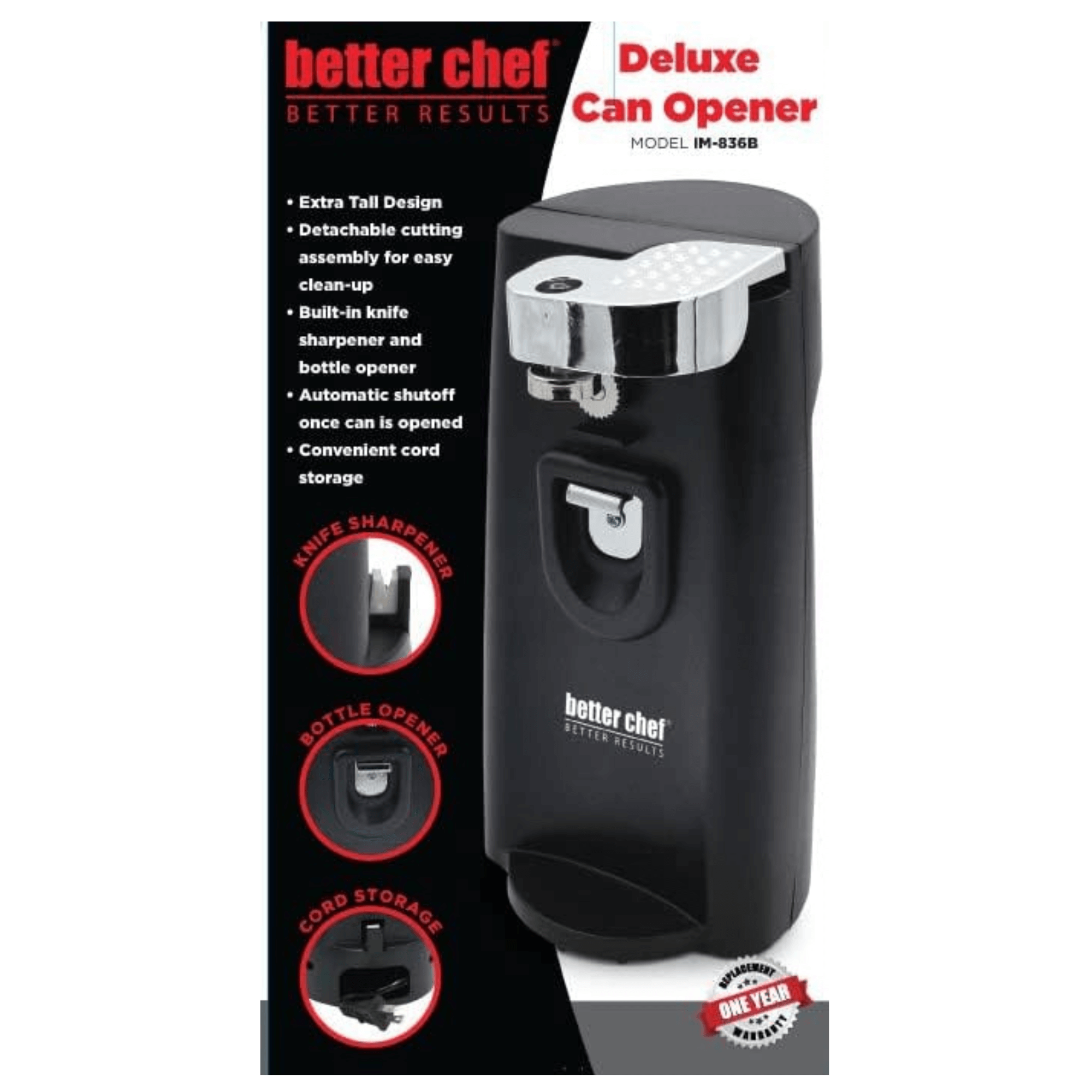 Better Chef Deluxe Tall Electric Can Opener - REFURBISHED