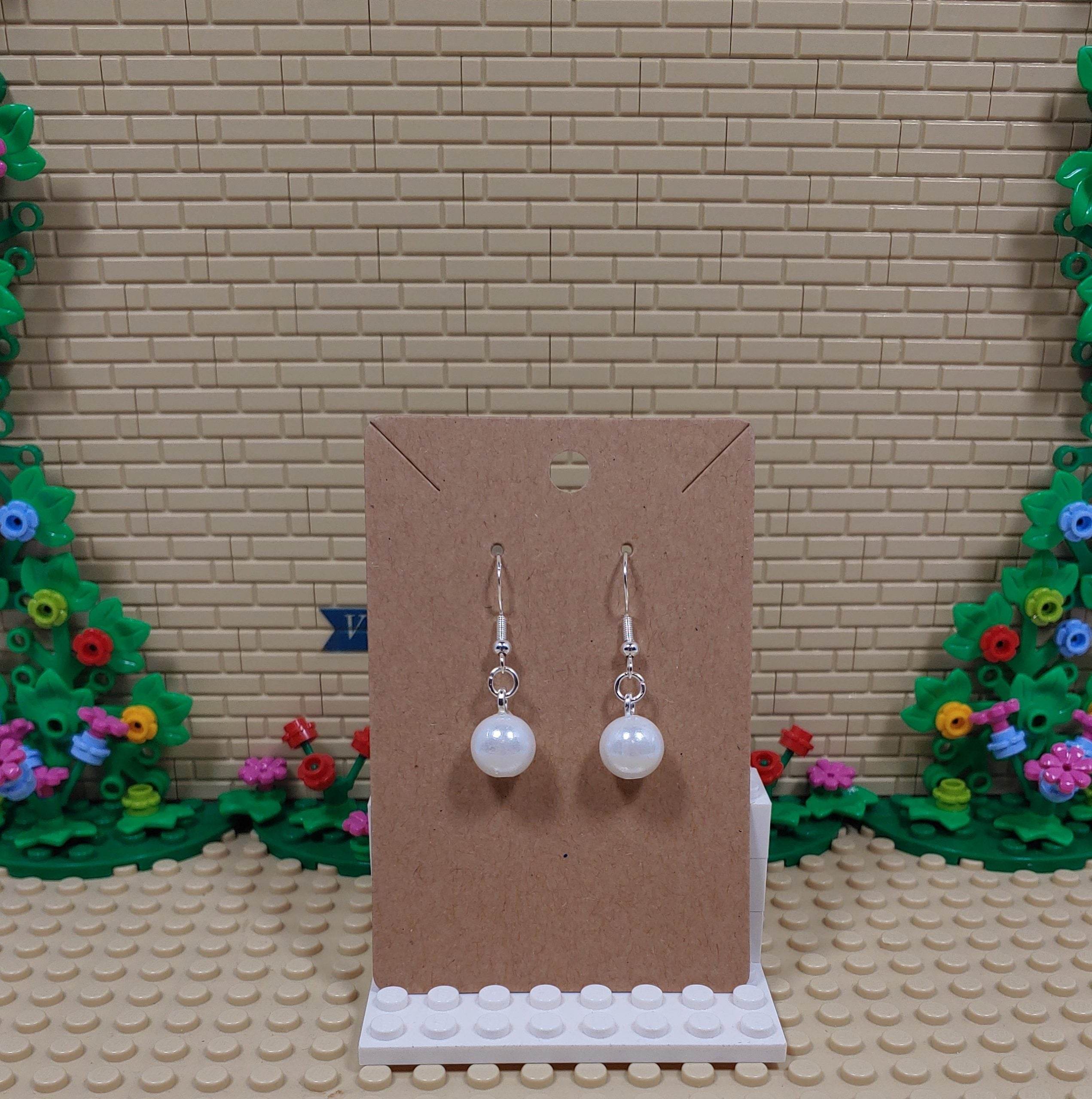 Beautiful Round Pearl Like Dangling Silver Plated Hook Earrings