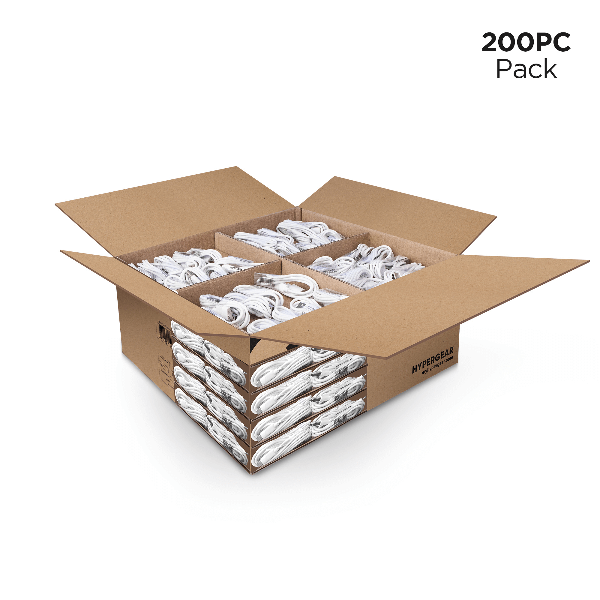 HyperGear USB to MFi Lightning Rounded Cable 3ft Bulk 200pc Pack