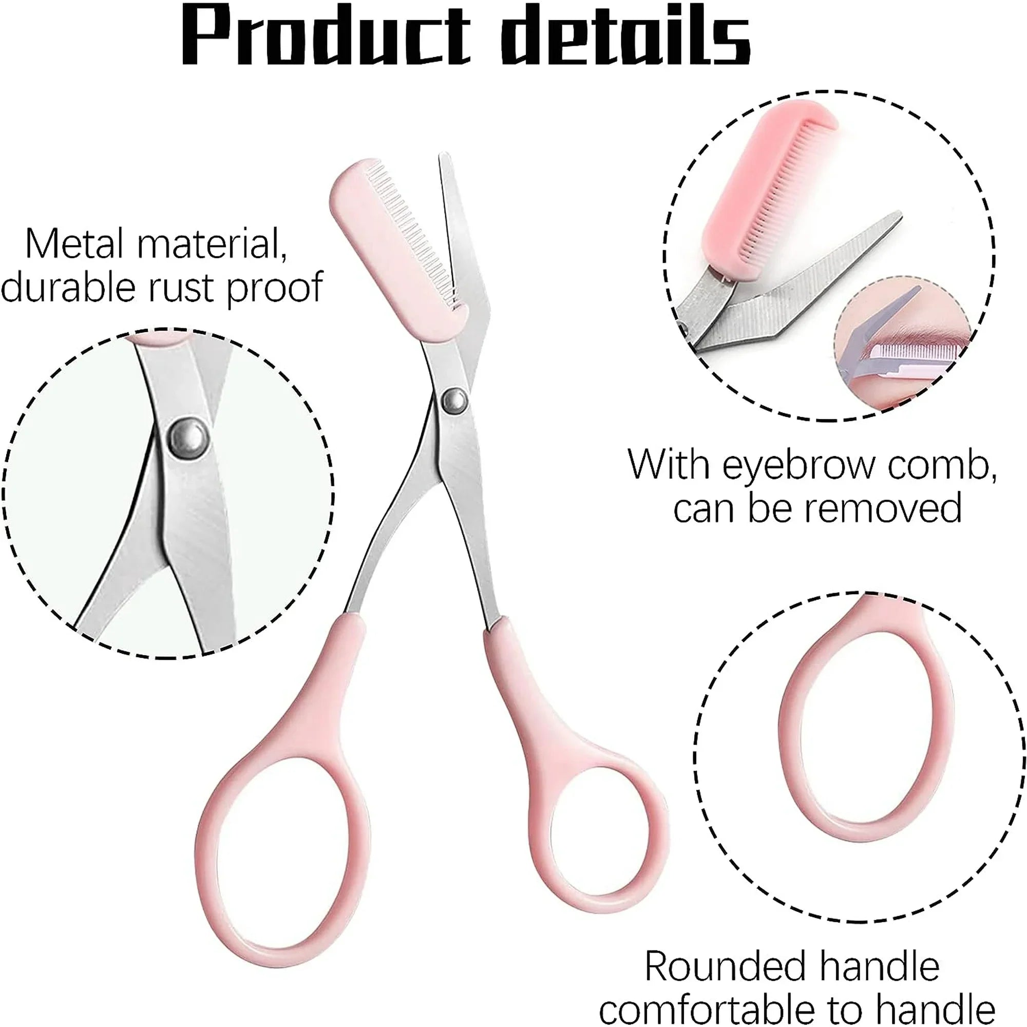 Professional Eyebrow Trimmer Scissors with Comb