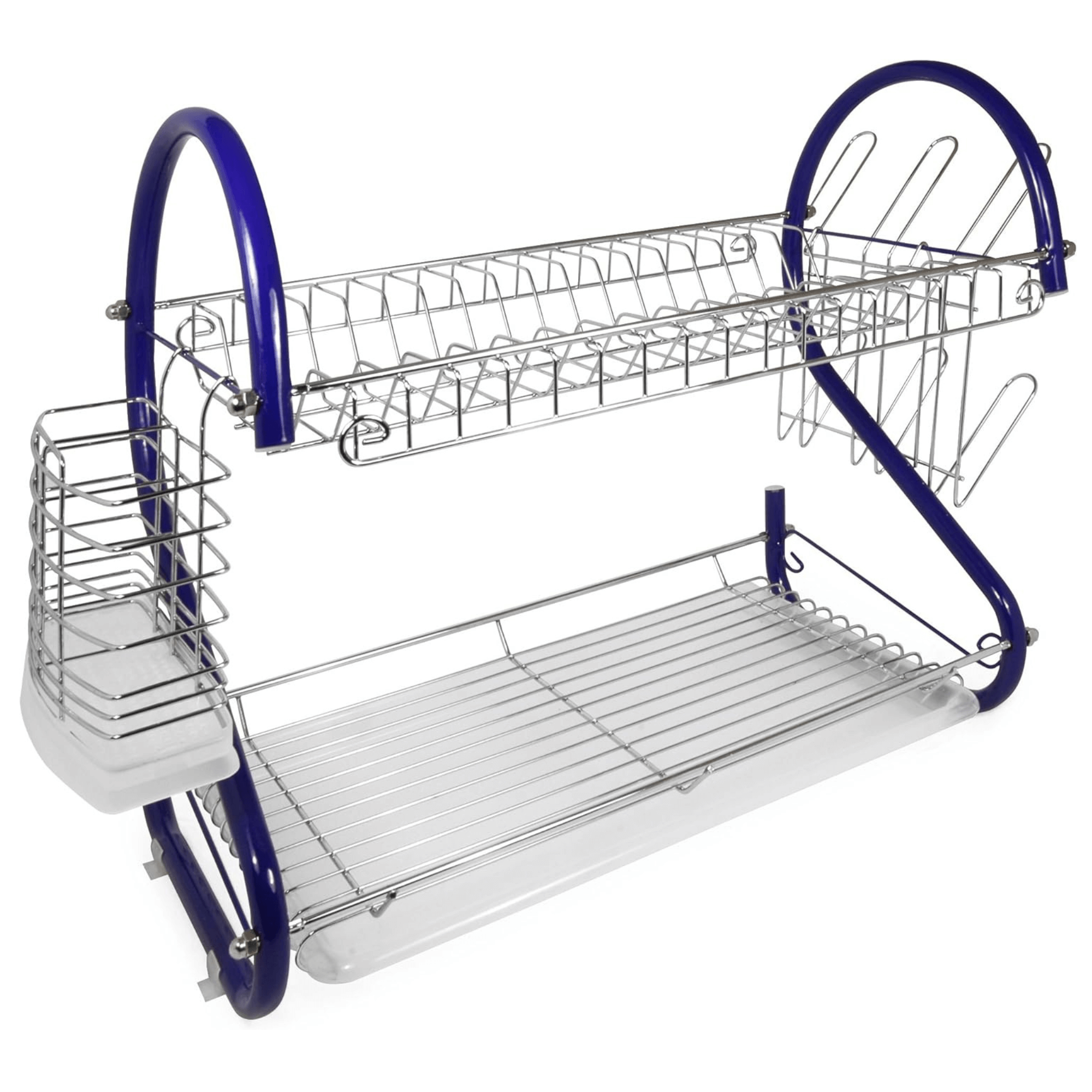 Better Chef 16" 2-Level Colored-Chrome-Plated S-Shaped Dish Rack