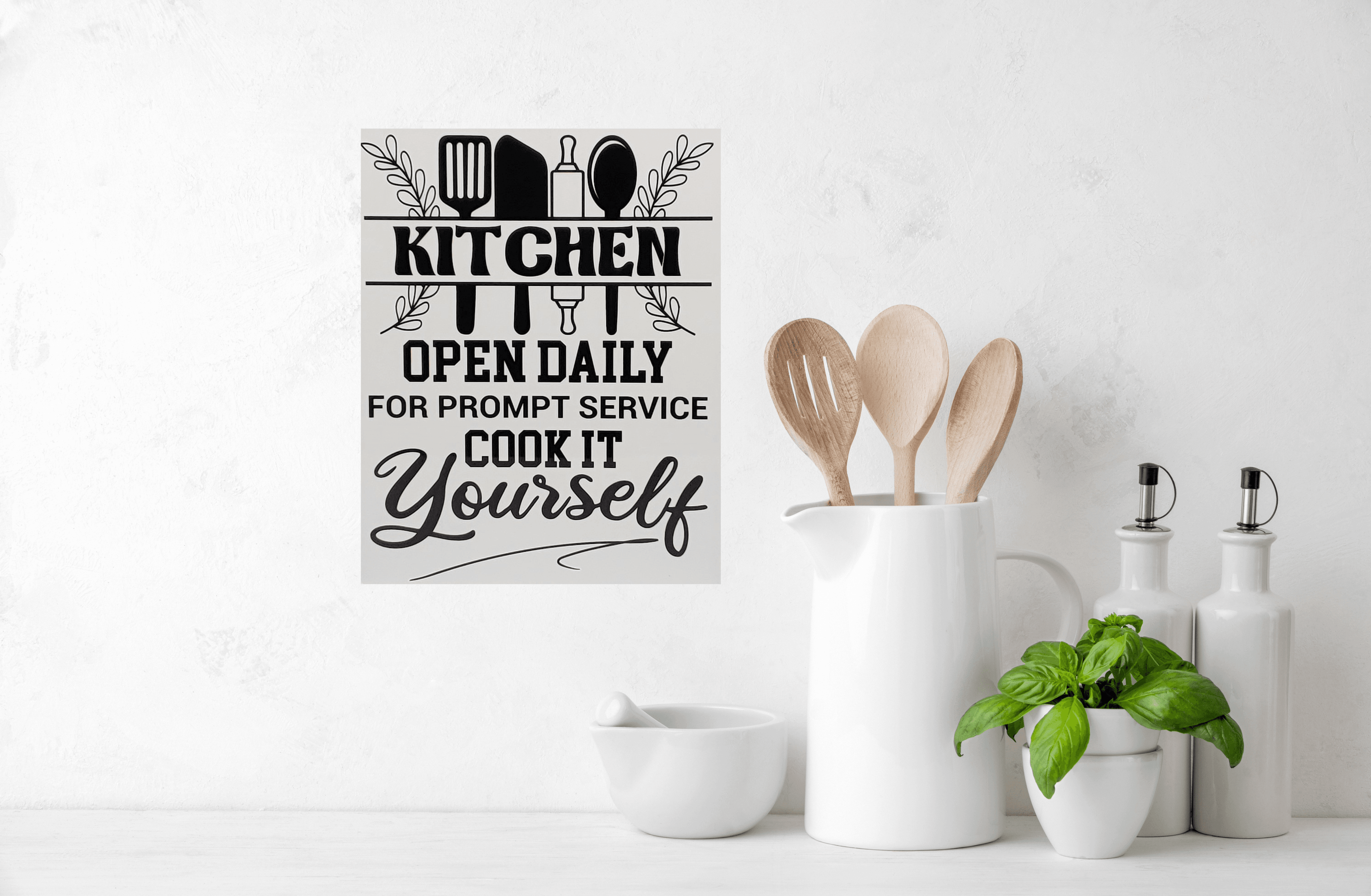 Kitchen Open Daily, for Prompt Service Cook it Yourself Aluminum Sign 8x10