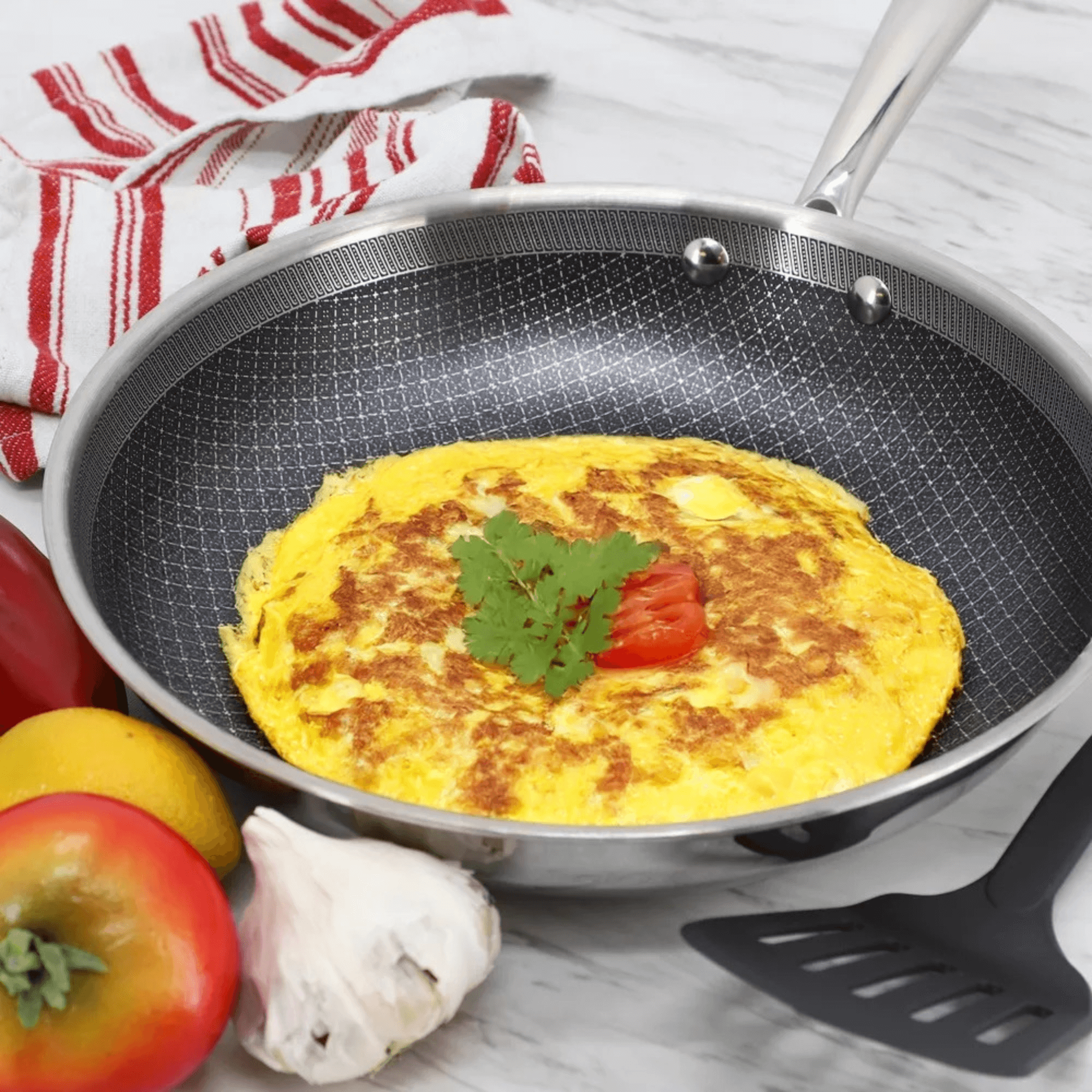 Better Chef 10-Inch 3-Ply Stainless Steel Nonstick Fry Pan with Rolled Edge