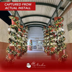 9'x14" Pre-Decorated Garland with Warm White Lights Red/Gold/Burgundy
