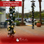 9'x14" Pre-Decorated Garland with Warm White Lights Gold/Silver
