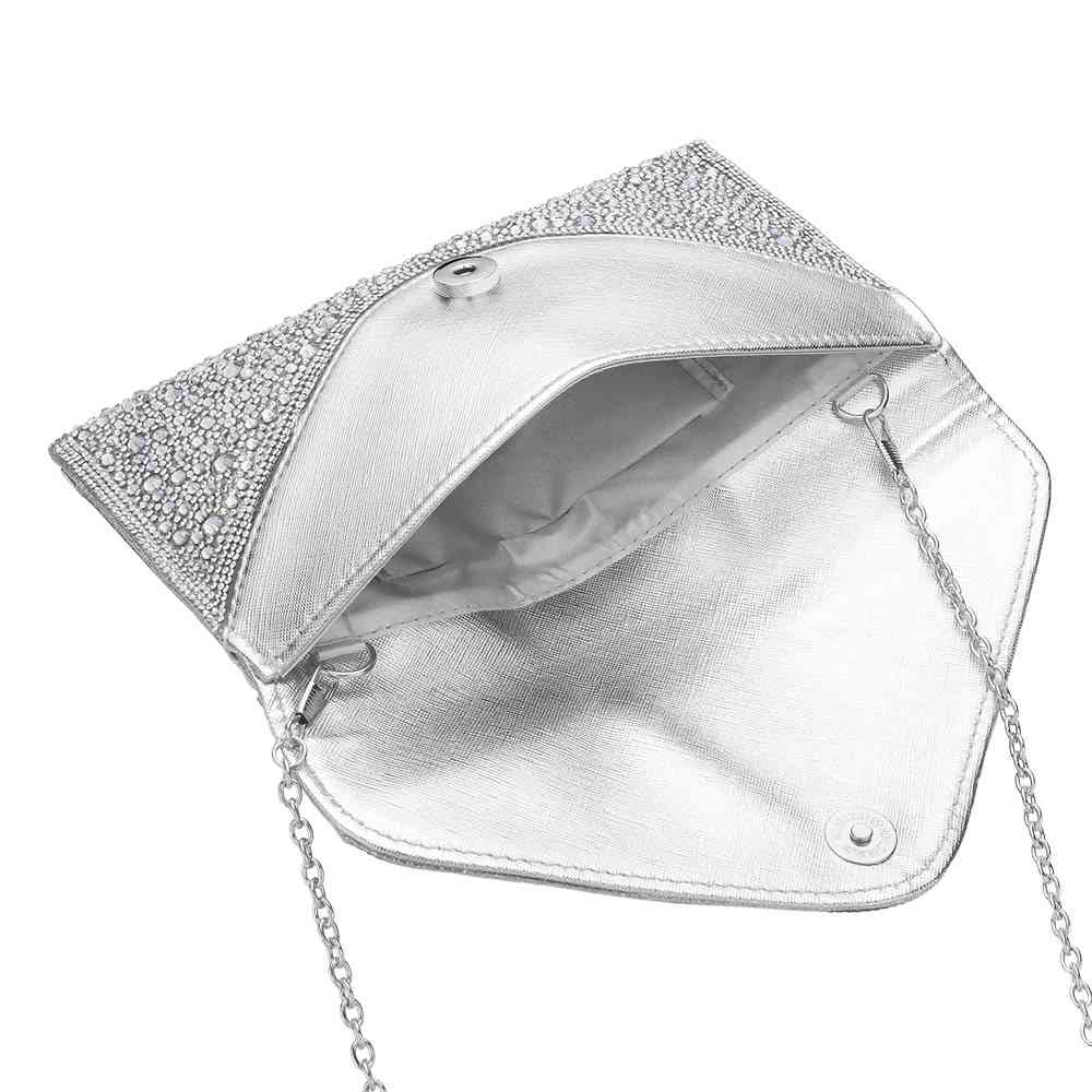 Bling Stone Studded Flap Envelop Evening Clutch Bag / Crossbody Bag
