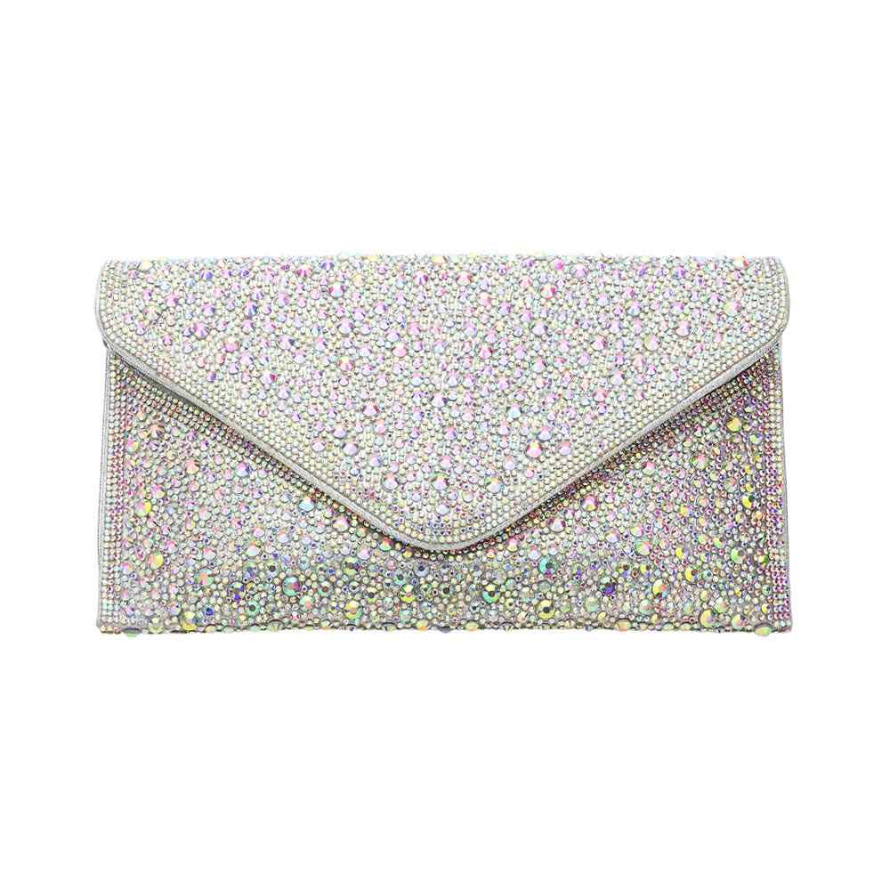 Bling Stone Studded Flap Envelop Evening Clutch Bag / Crossbody Bag