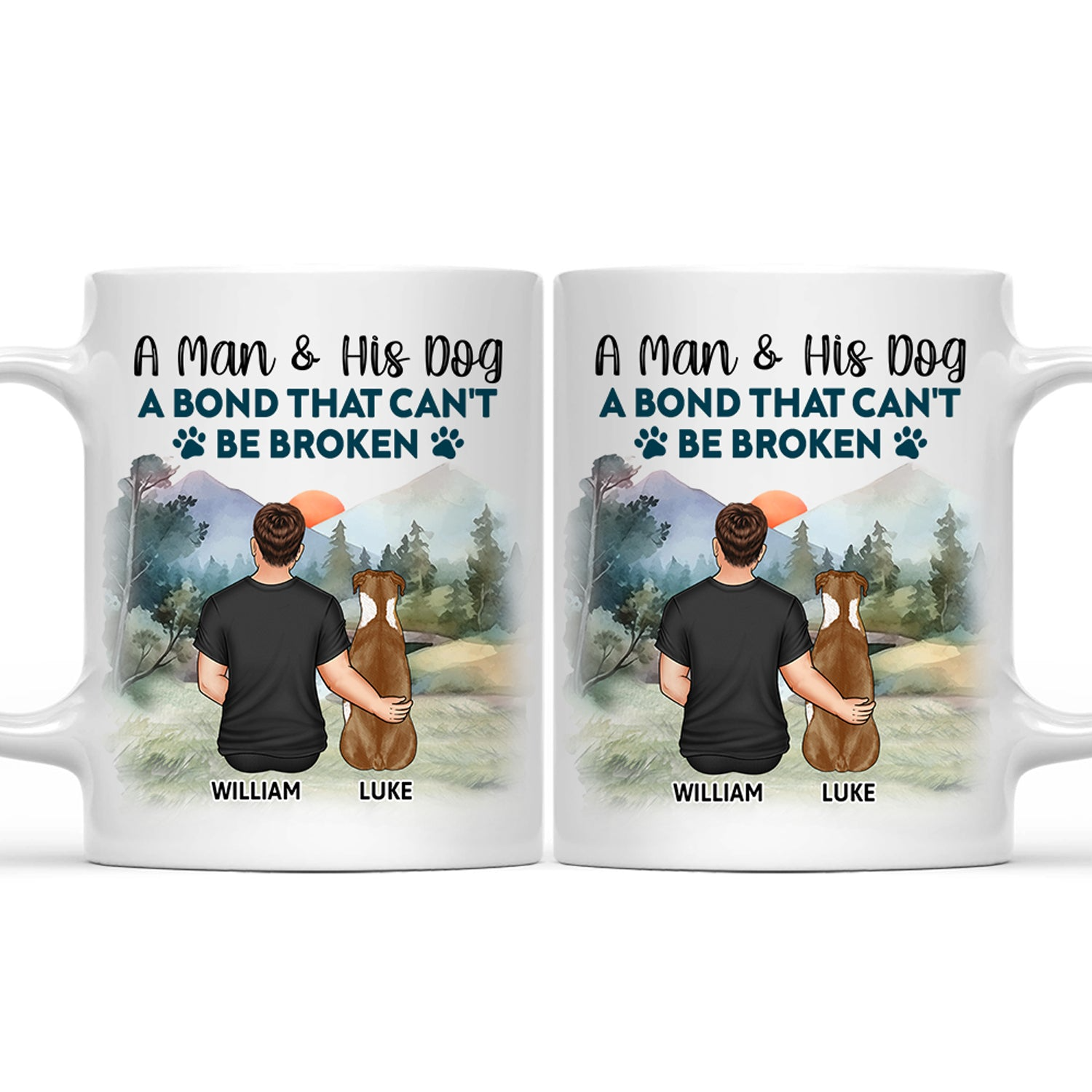A Bond That Can't Be Broken For Him - Personalized Custom Mug - Gift For Him, Dog Lovers, Pet Lovers, Dog Dad