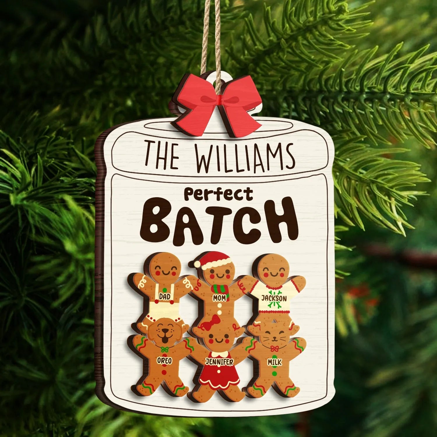 Grandma Grandpa Mom Dad Perfect Patch - Personalized Custom 2-layered Wood Ornament - Gift For Mom, Dad, Grandparents