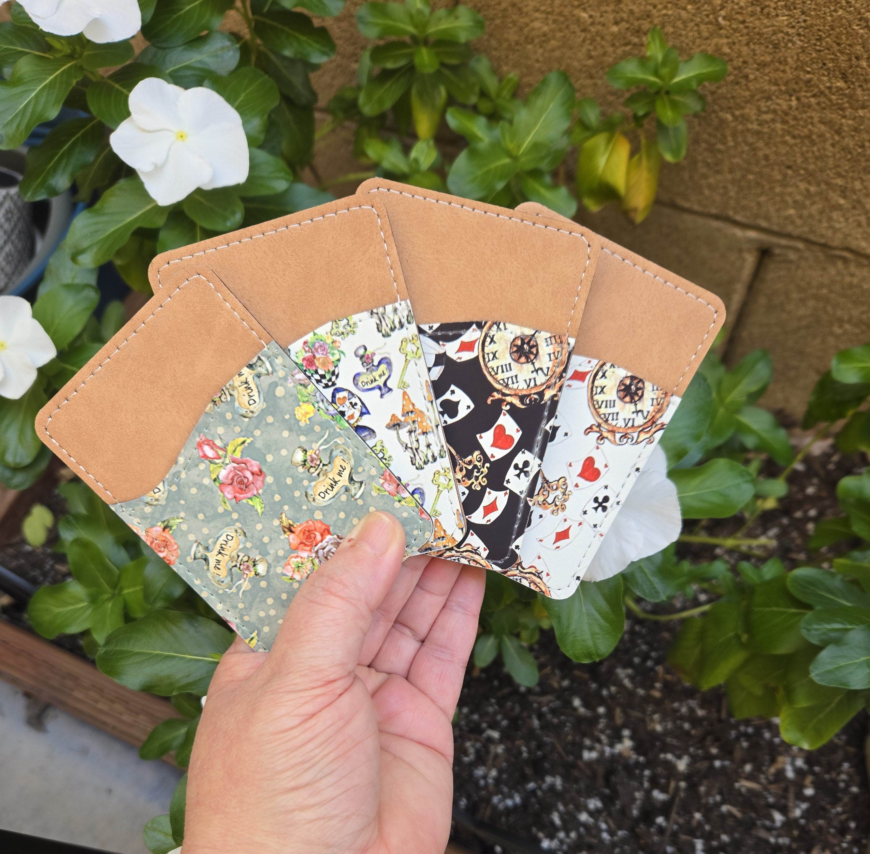Alice Inspired Adhesive Cell Phone Wallet (Multiple designs available)