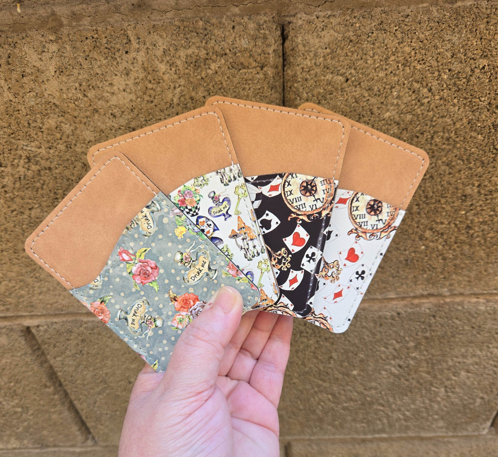 Alice Inspired Adhesive Cell Phone Wallet (Multiple designs available)