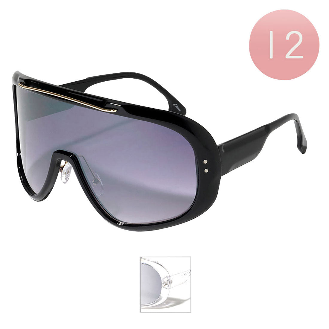 12Pcs Visor Style Sunglasses
