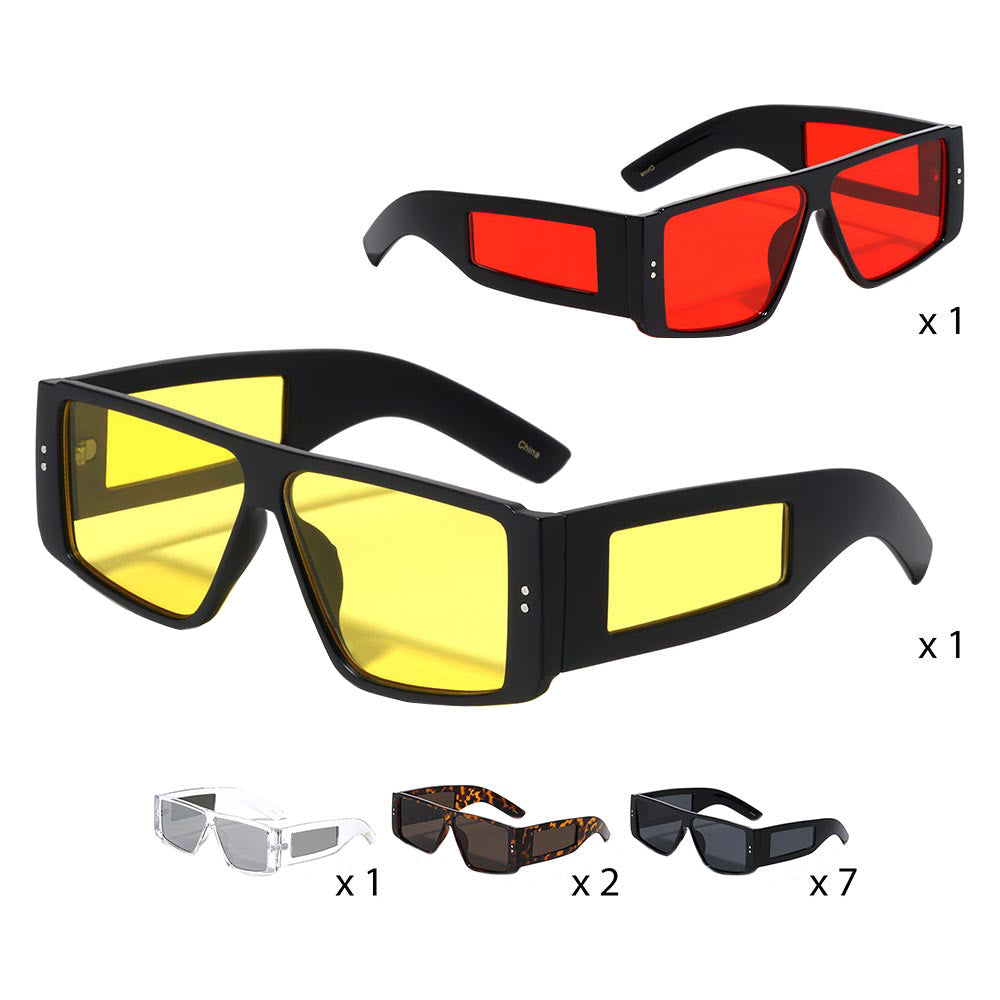 12Pcs Tinted Lens Side Lens Wayfarer Sunglasses