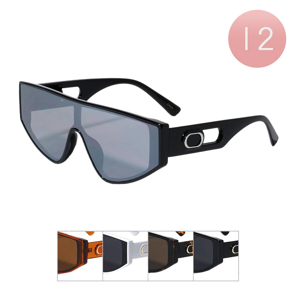 12Pcs Visor Style Wayfarer Sunglasses