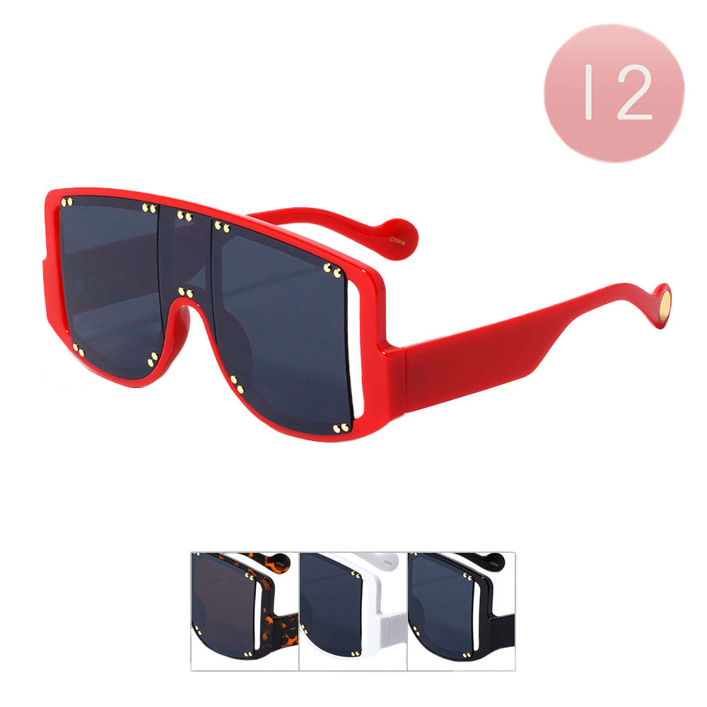 12Pcs Visor Style Wayfarer Sunglasses