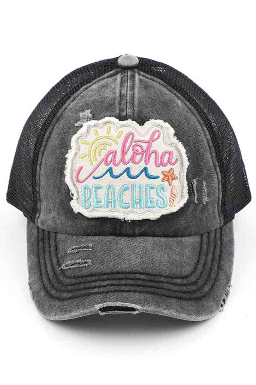 C.C DISTRESSED ALOHA BEACHES PATCH PONYCAP