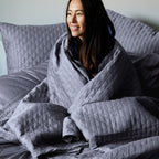 Bamboo Quilted Coverlet - Platinum