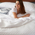 Bamboo Quilted Coverlet- White