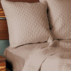Bamboo Quilted Euro Sham 1 Piece - Champagne - Final Sale/No Returns