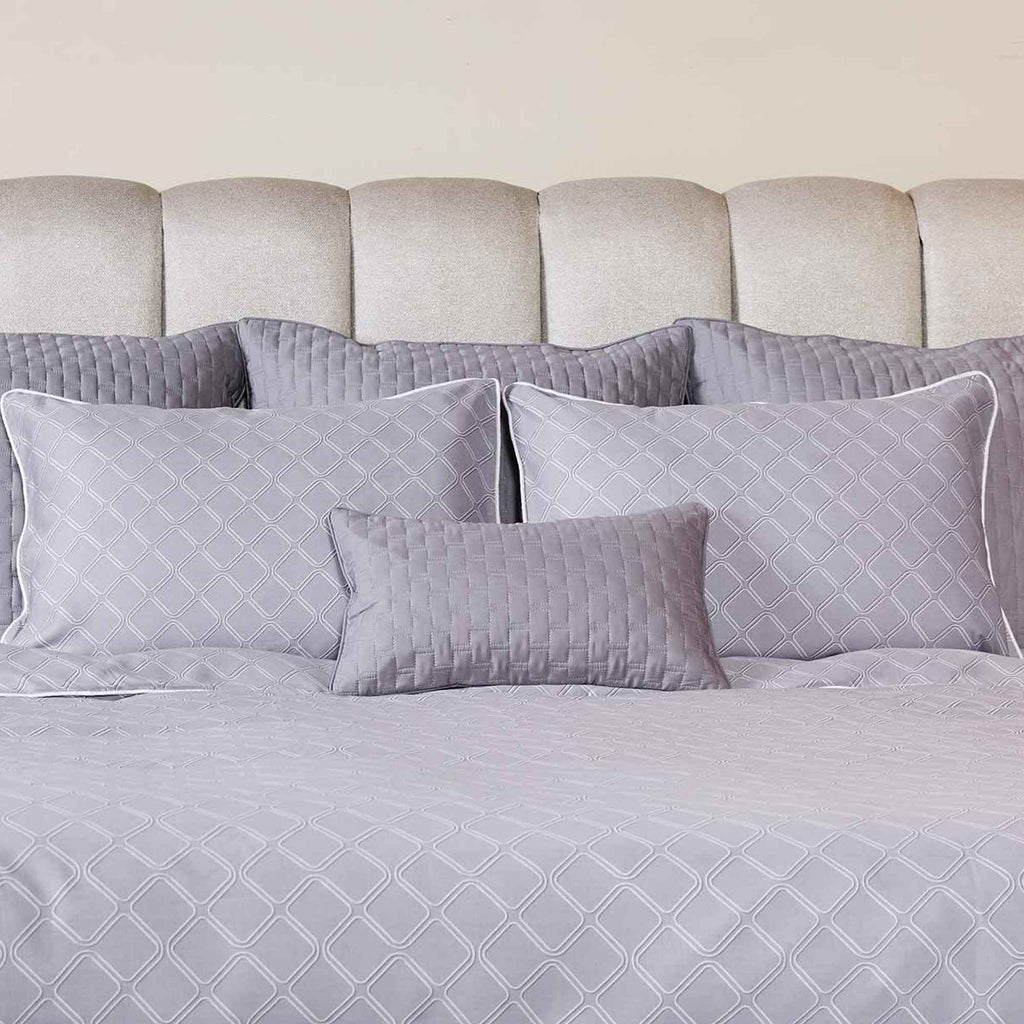 Bamboo Quilted Decorative Pillow - Platinum