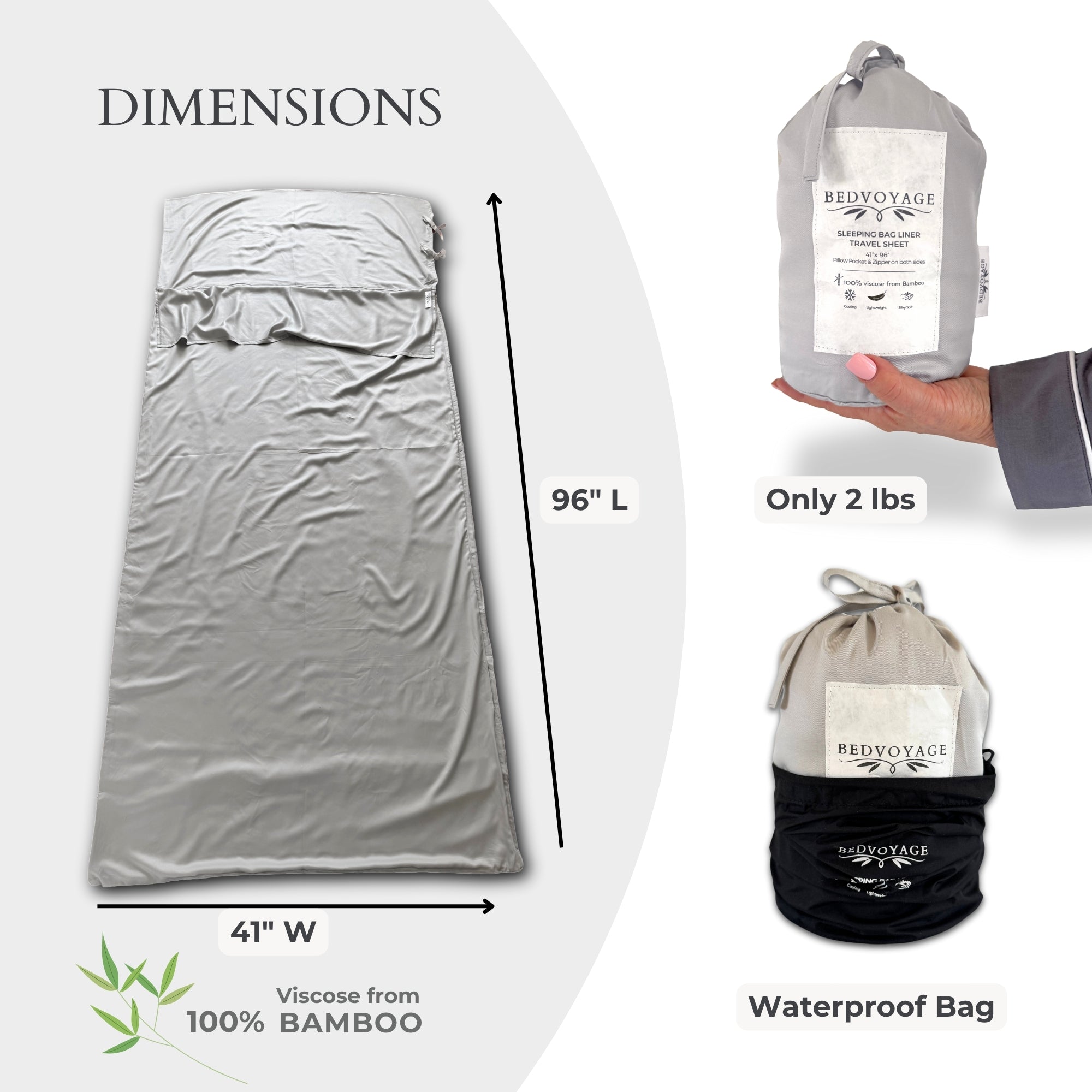 Bamboo Travel Sleeping Bag Liner