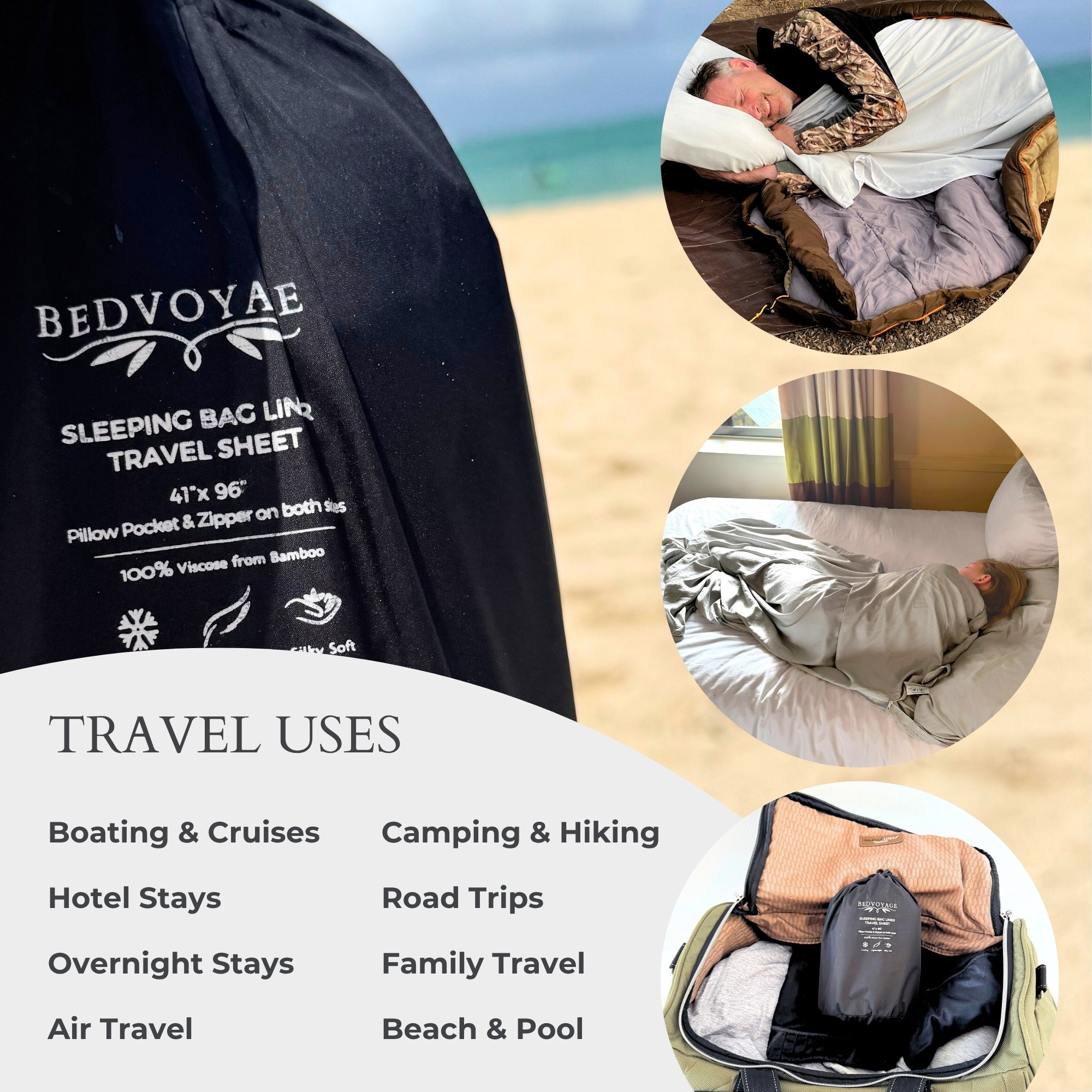 Bamboo Travel Sleeping Bag Liner