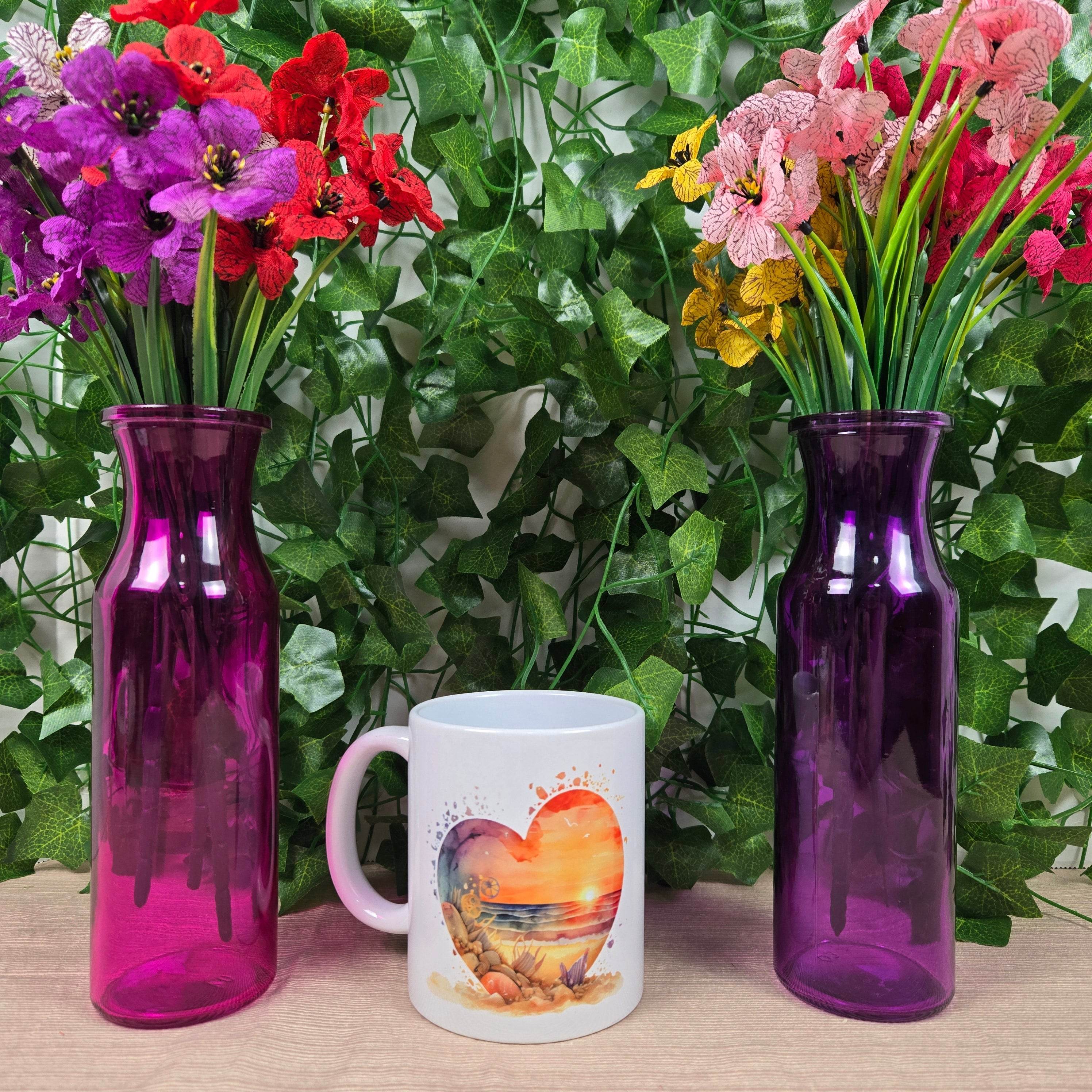 Beautiful Beach Scene in Heart Mug