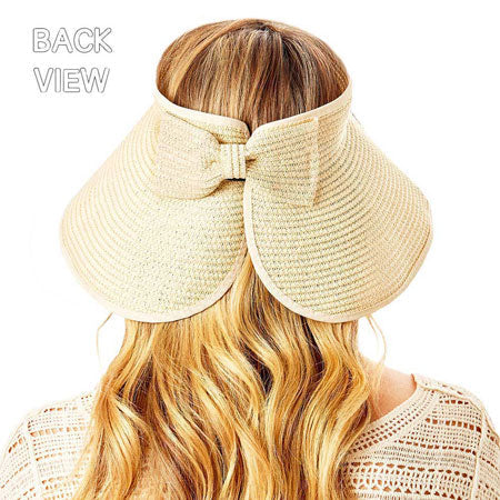 Bon Voyage Message Roll Up Foldable Visor Sun Hat
