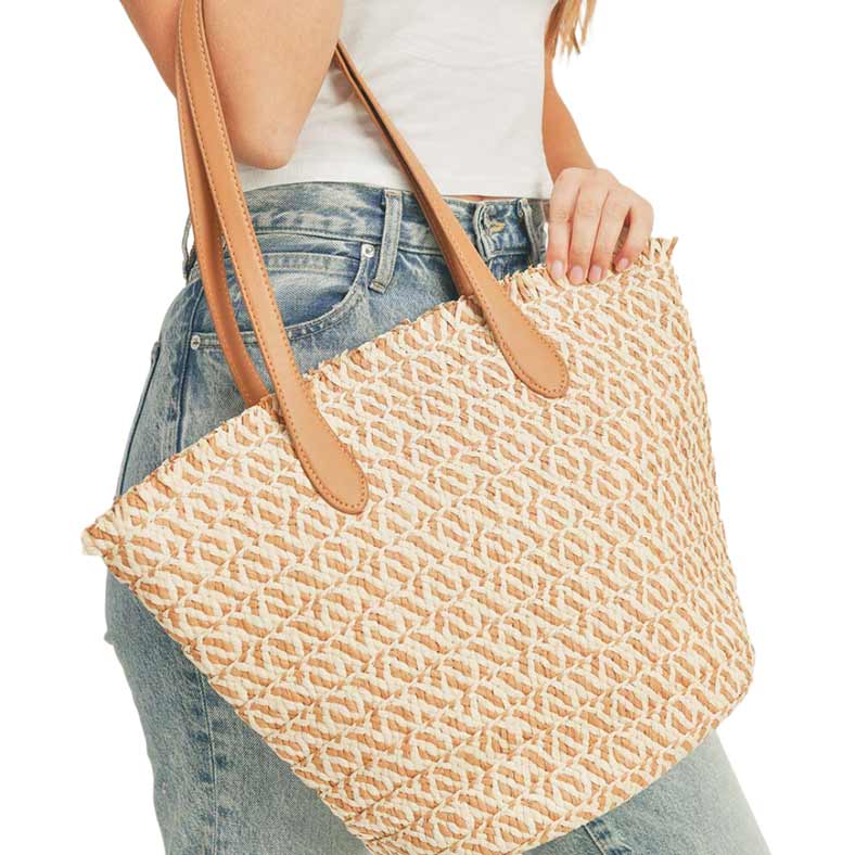 Braided Straw Tote Bag