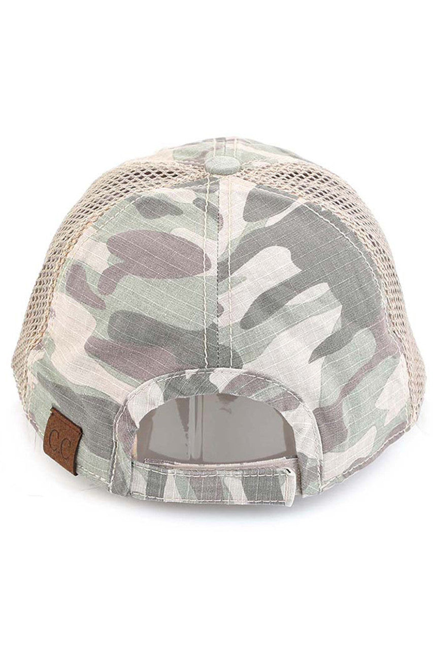 C.C AMERICAN FLAG EMBROIDERY CAMO BASEBALL CAP