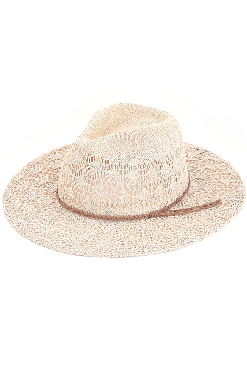 C.C HORSESHOE LACE KNITTING PANAMA HAT