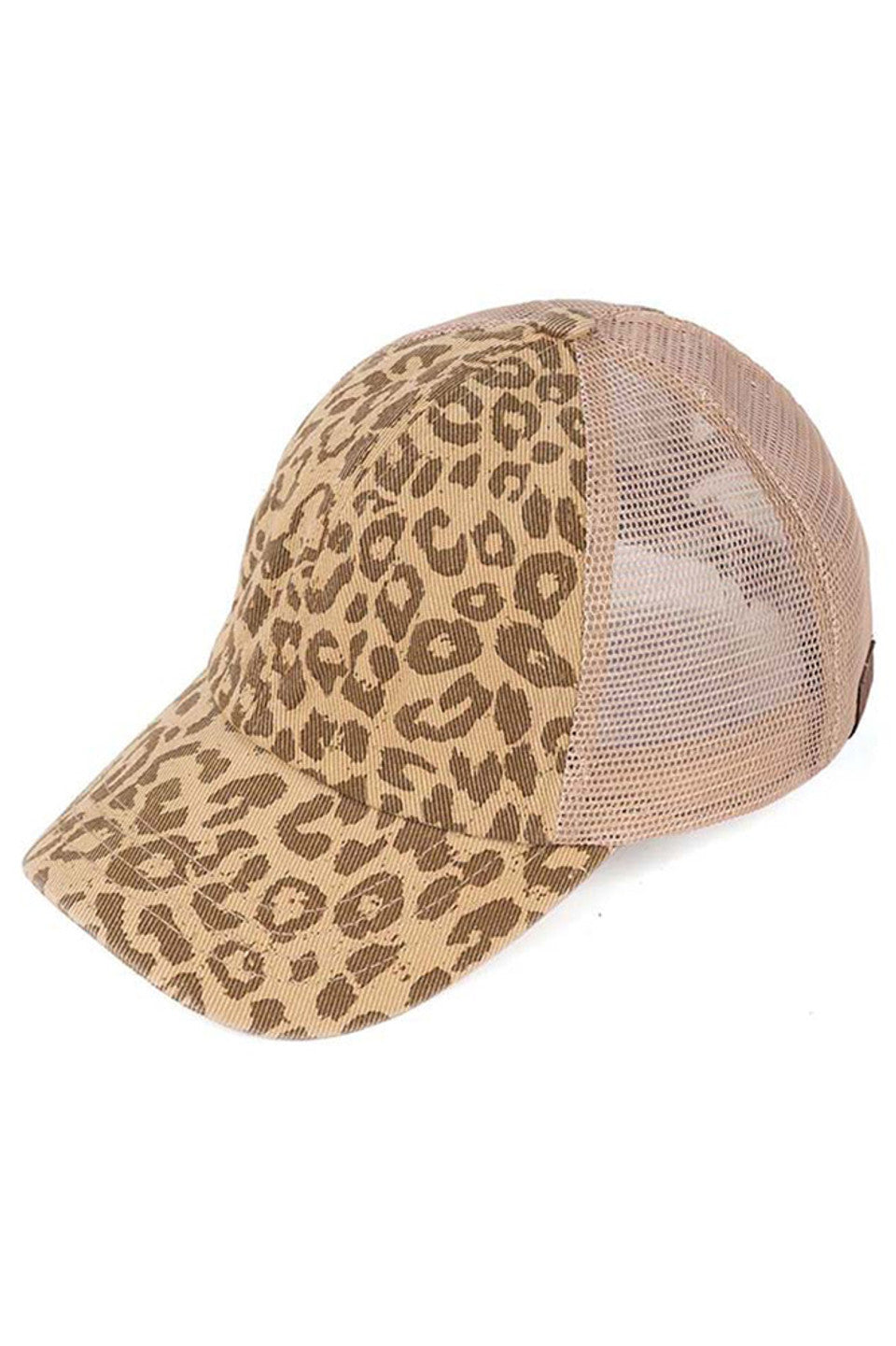 C.C Leopard Pattern Criss Cross Pony Cap