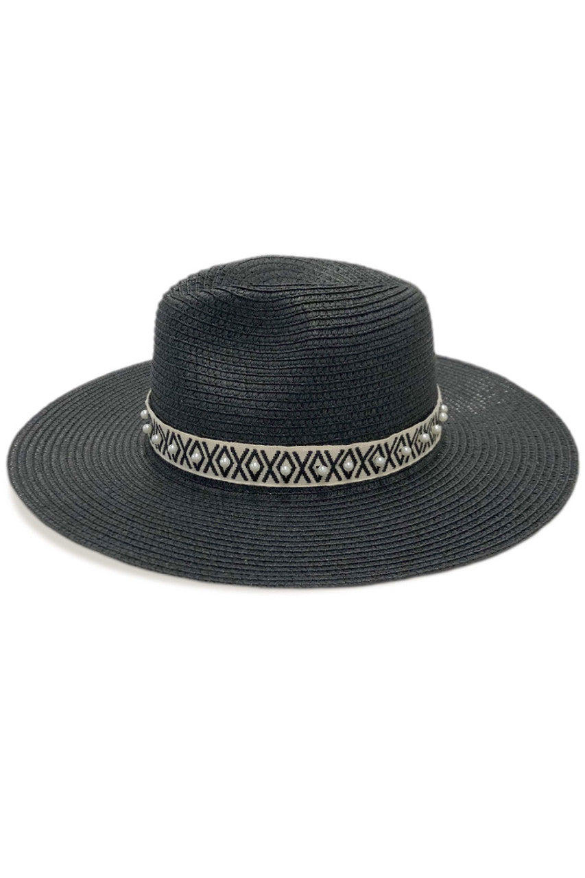 AZTEC PEARL BAND PANAMA HAT