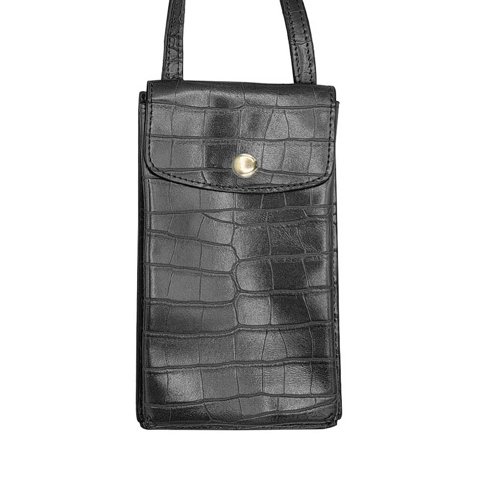 Alligator Pattern Faux Leather Travel Neck Pouch Bag