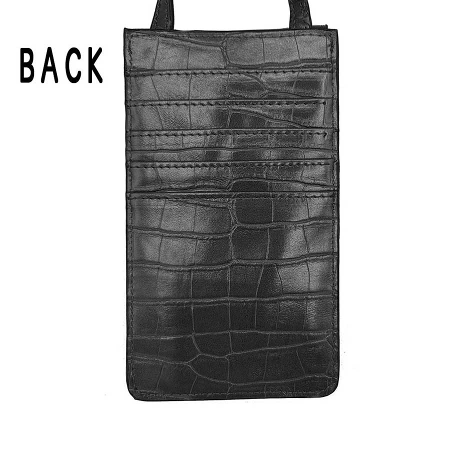 Alligator Pattern Faux Leather Travel Neck Pouch Bag
