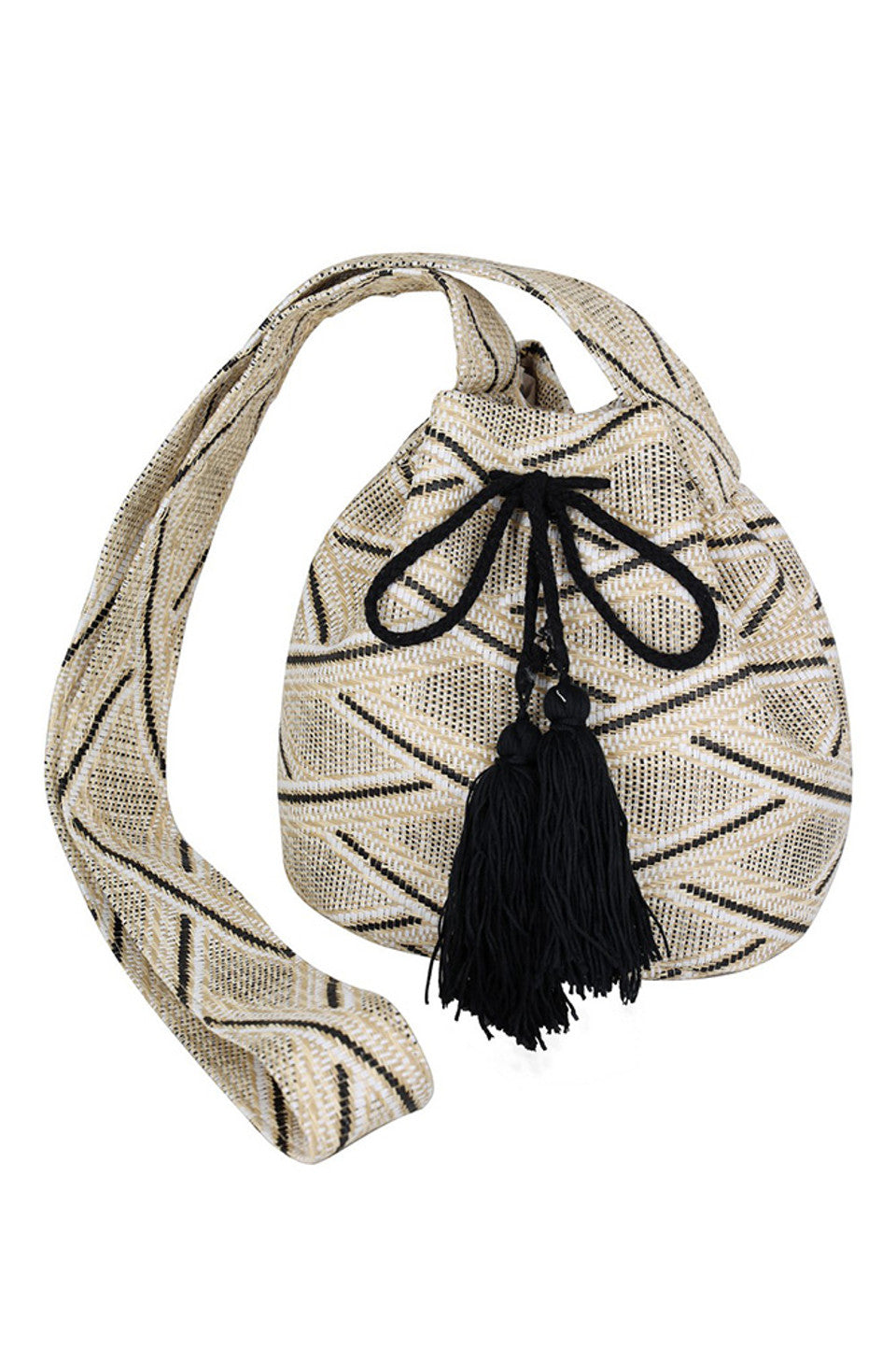 Aztec Pattern Strap Aztec Bucket Bag