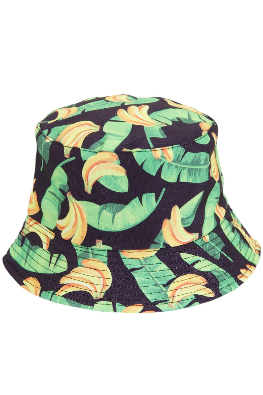 BANANA PRINT REVERSIBLE BUCKET HAT