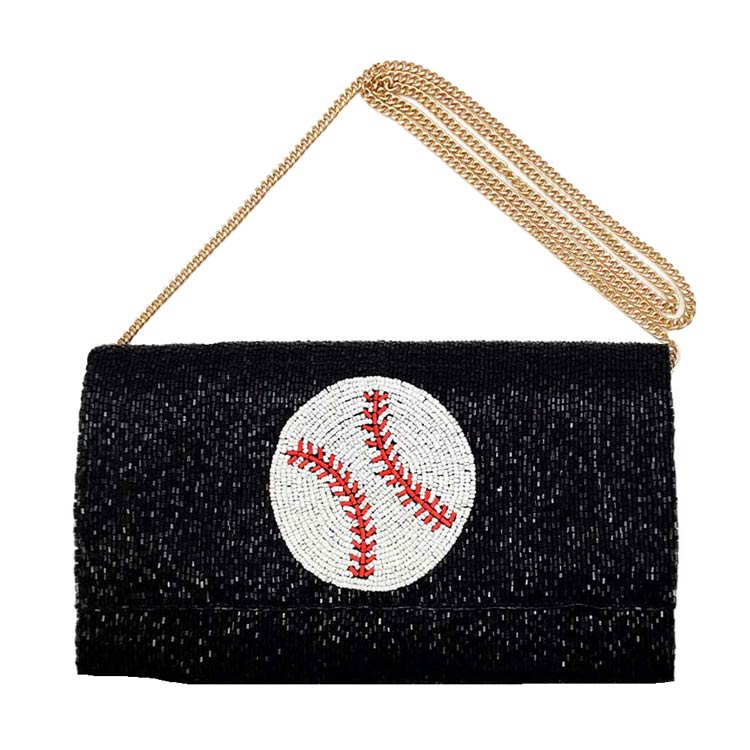 Beaded Baseball Clutch Crossbody Bag