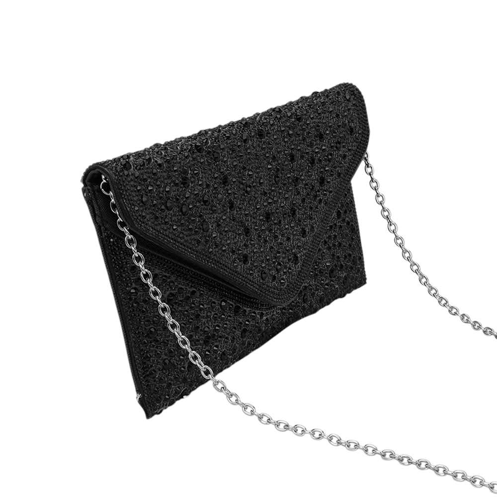 Bling Stone Studded Flap Envelop Evening Clutch Bag / Crossbody Bag