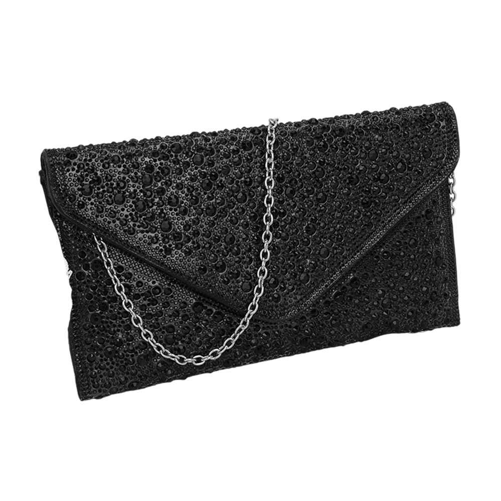Bling Stone Studded Flap Envelop Evening Clutch Bag / Crossbody Bag