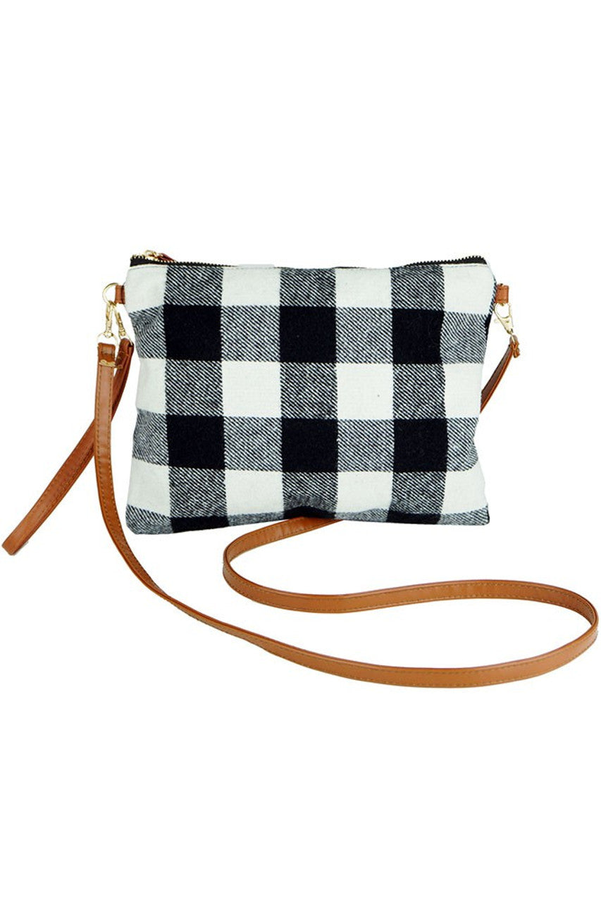 Buffalo Check Crossbody Clutch Bag