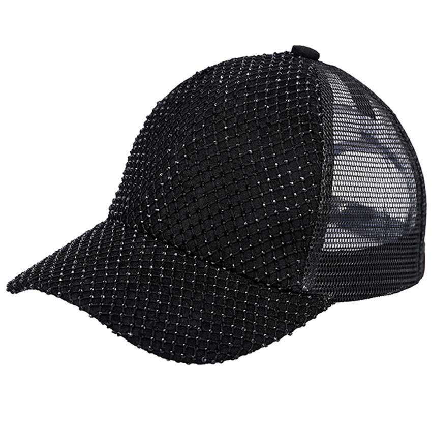 C.C Rhinestone Net Baseball Cap