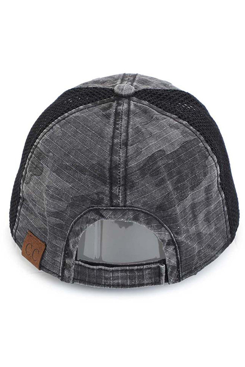 C.C AMERICAN FLAG EMBROIDERY CAMO BASEBALL CAP
